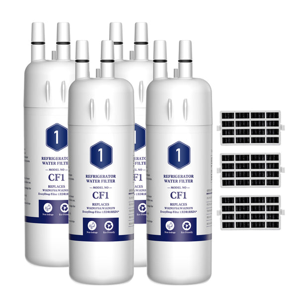 EDR1RXD1 W10295370A 9081 Compatible Refrigerator Water Filter with Air Filter 4pk