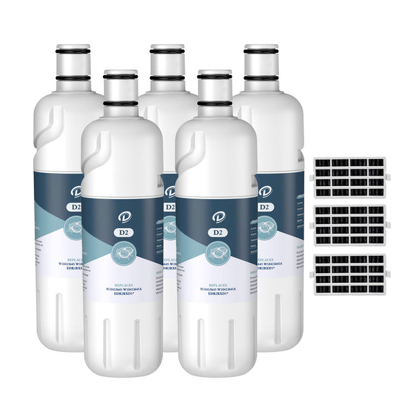 EDR2RXD1 W10413645A 9082 Refrigerator Water Filter with Air Filter by DFilters 5pk